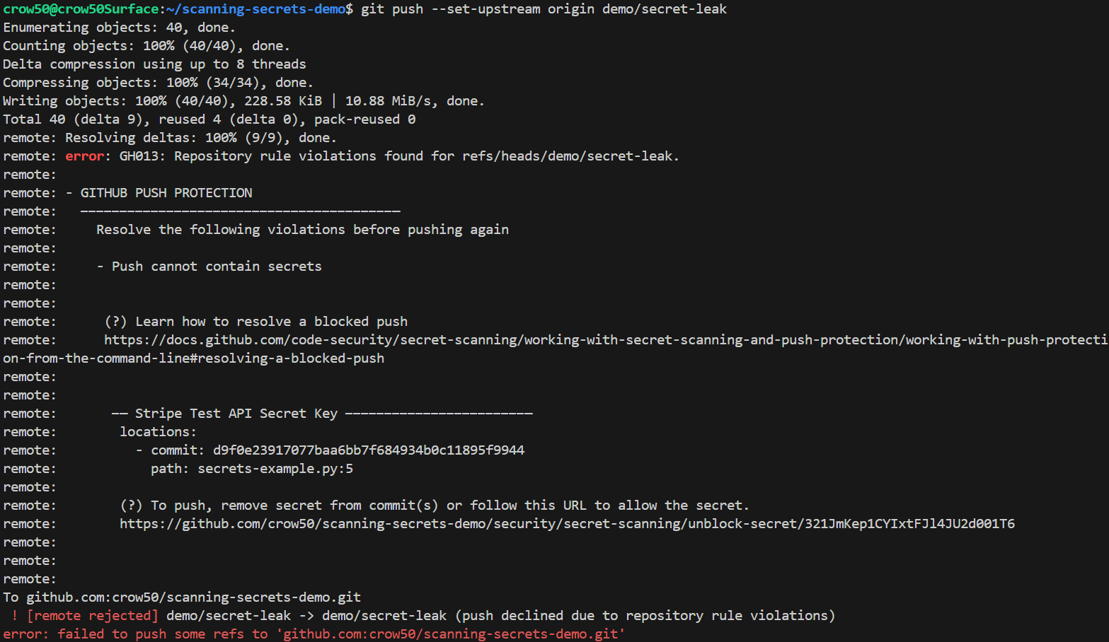 GitHub Push Protection