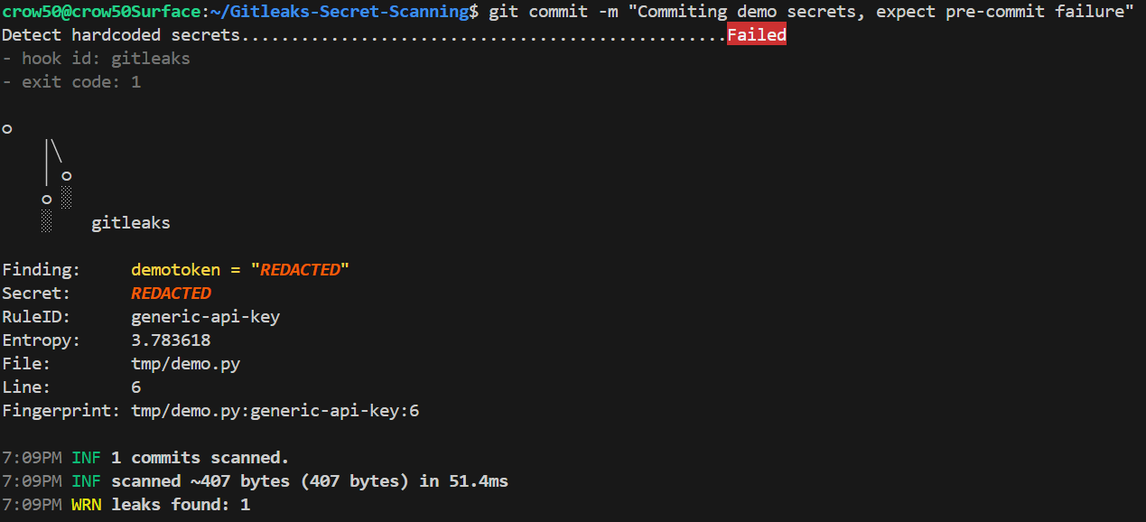 Live Pre-Commit Fail